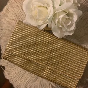 H&M gold clutch